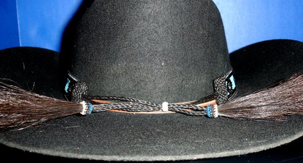 Hand beaded evil eye hat band 1.5” wide