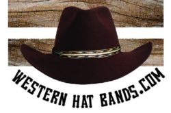 A brown hat with the words western hat bands written underneath it.